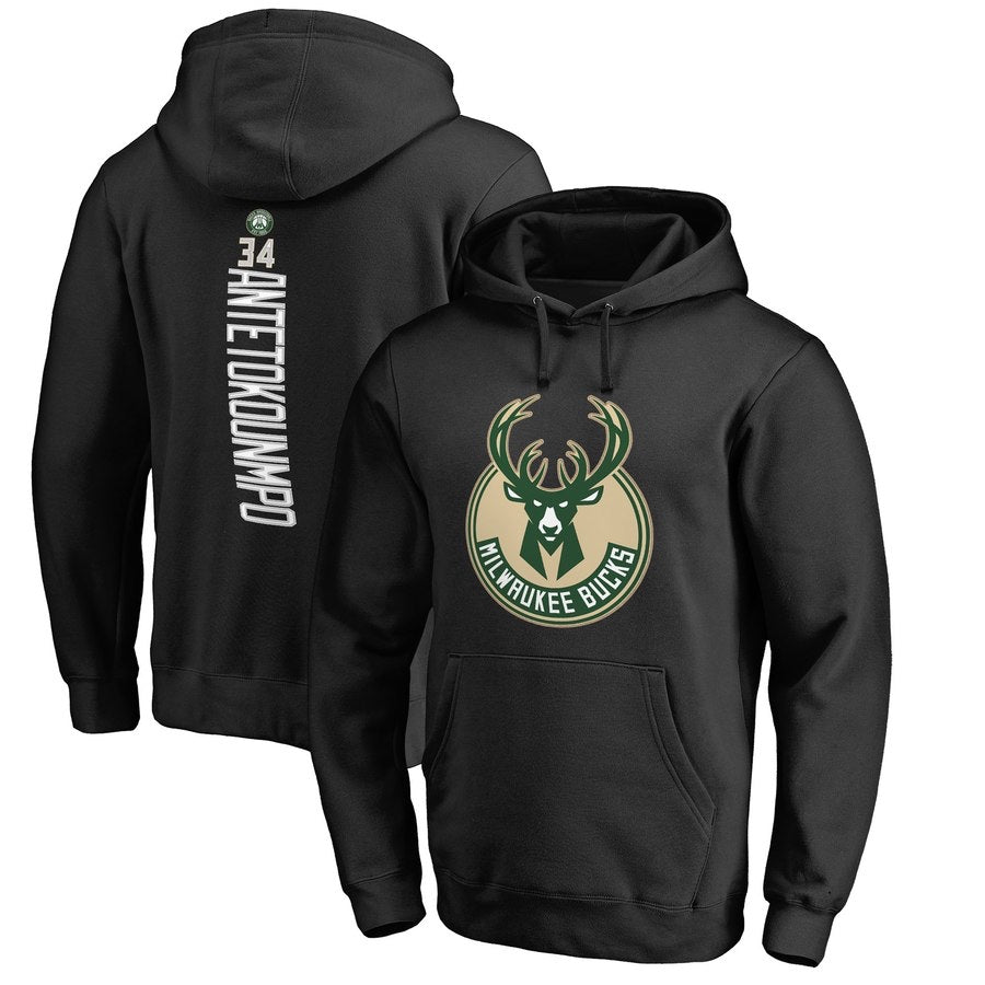 Sweat à capuche noir 34 antetokounmpo Milwaukee Bucks