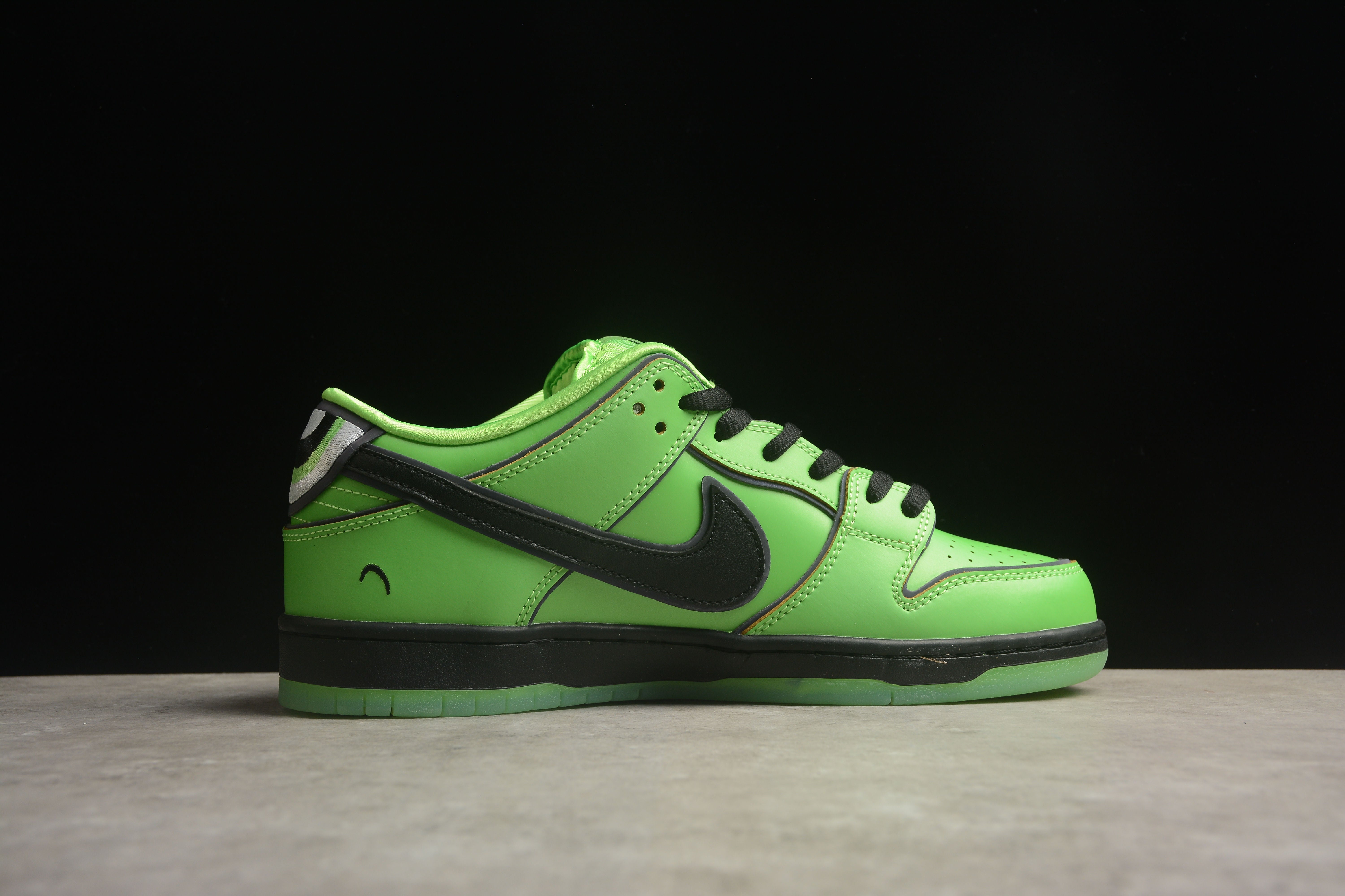 Nike SB dunk low les chaussures vertes pour filles powerpuff