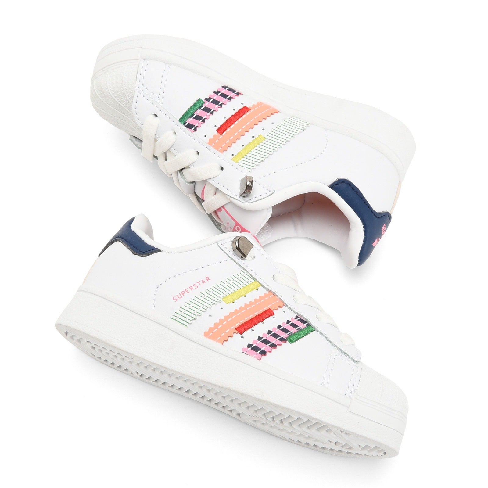 Adidas superstar white/multicolored shoes
