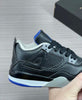 Nike air jordan 4 black and blue shoes