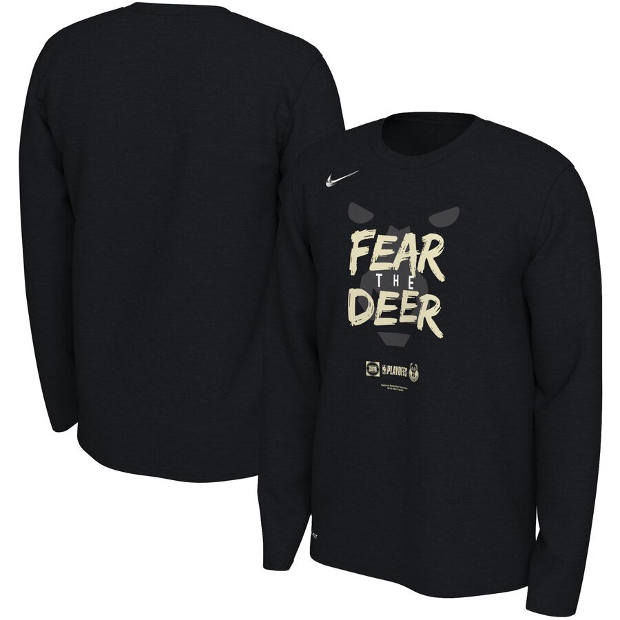 Milwaukee bucks fear deer black long shirt