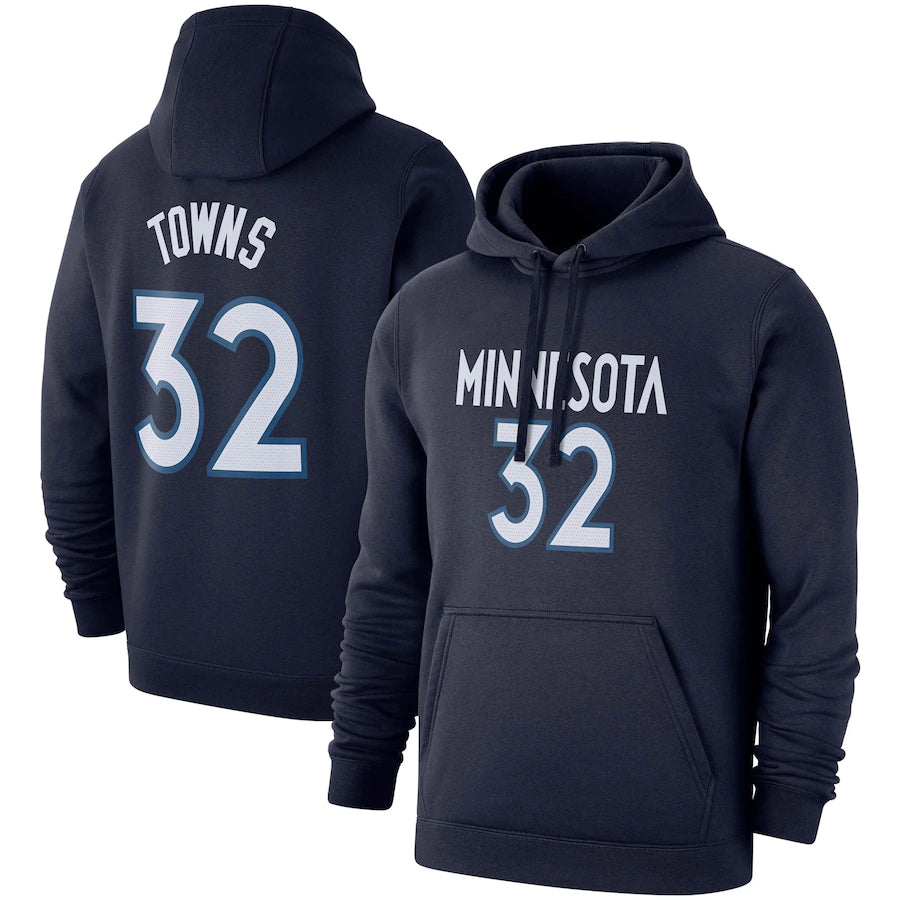 Minnesota timberwolves black 32 towns hoodie