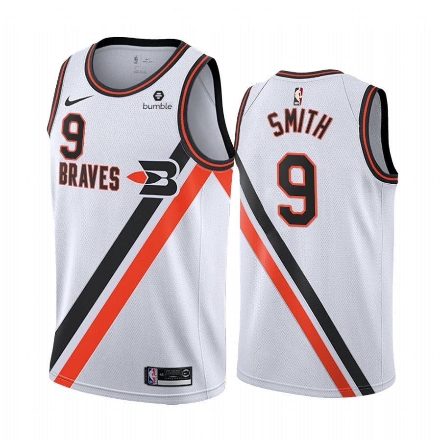 Maillot Smith 9 Braves blanc/rouge