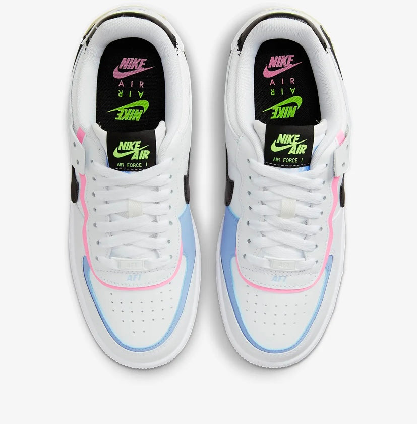 Nike airforce A1 double bleu rose noir chaussures
