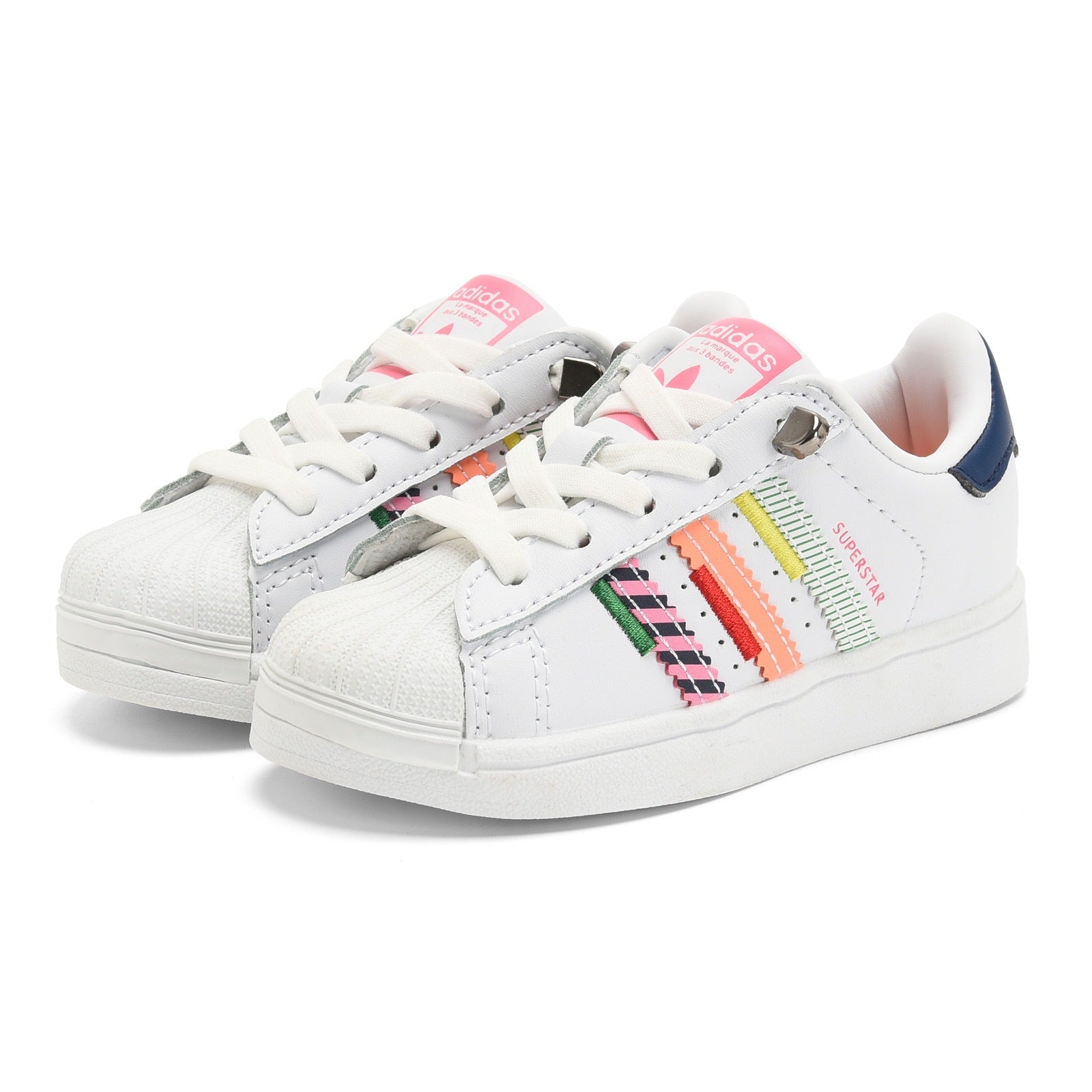 Adidas superstar white/multicolored shoes