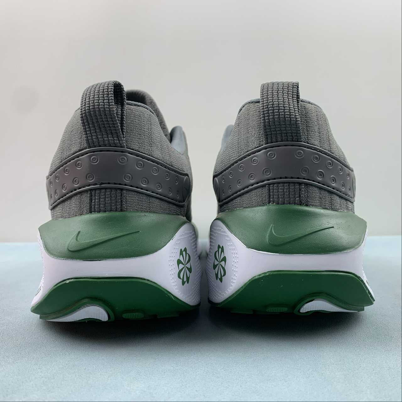 Nike react infinity grey and green shoes