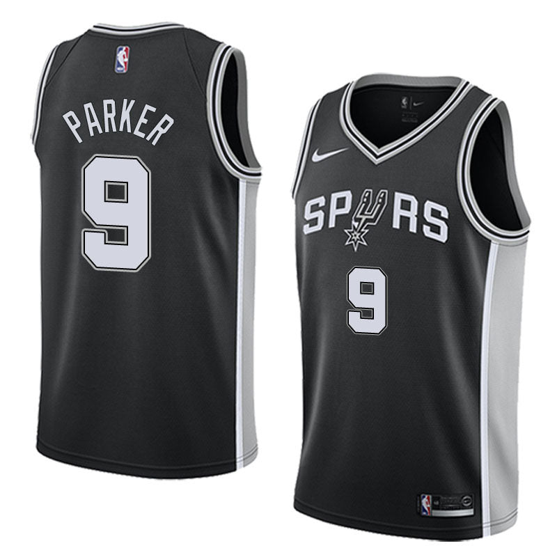 Spurs black 9 parker jersey