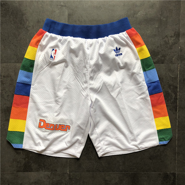 Denver nuggets white /multicolored shorts