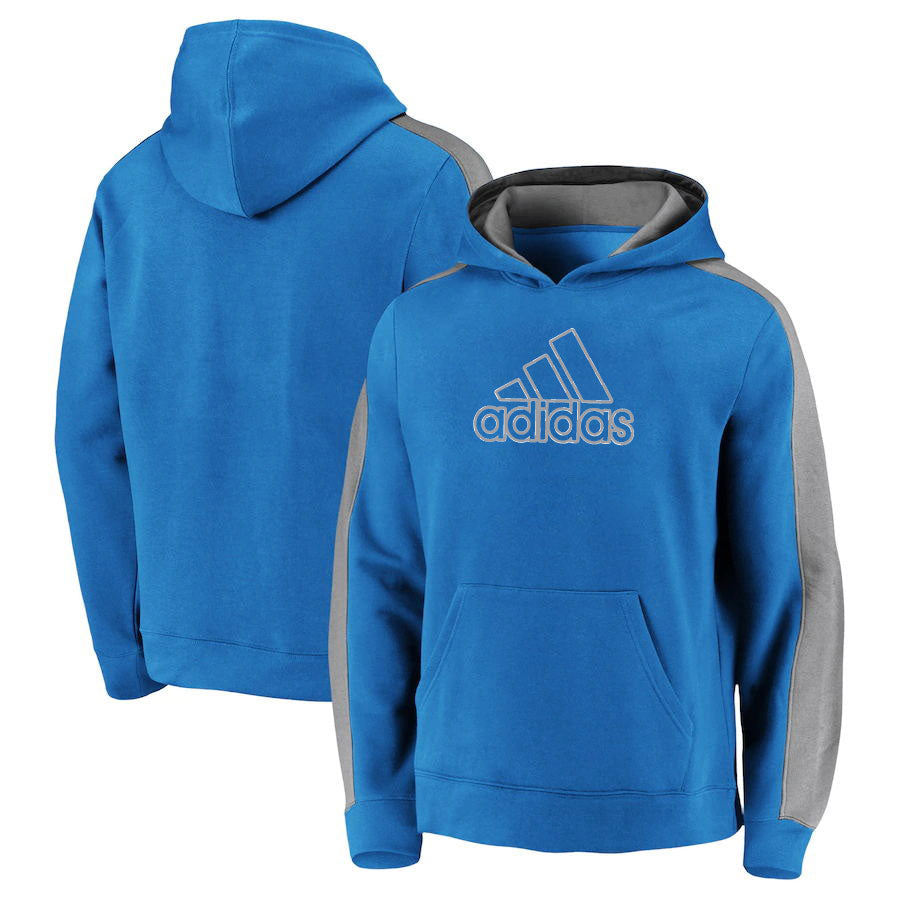 Adidas grey and blue hoodie