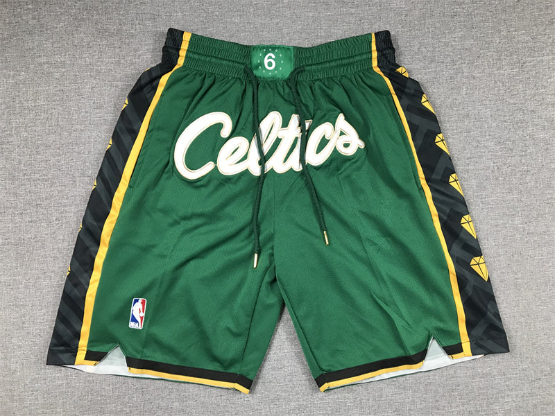 Celtics green/yellow shorts