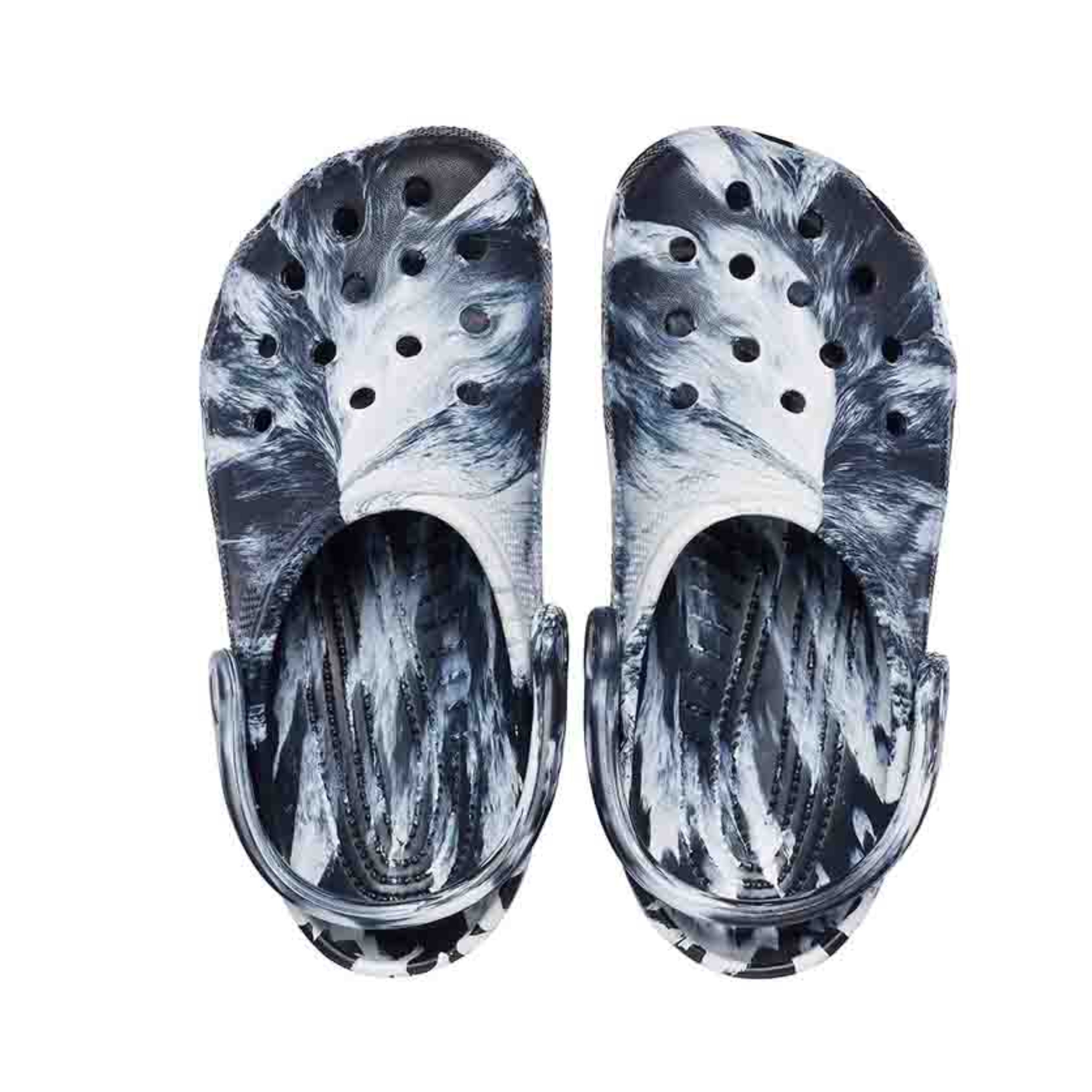 Marble black crocs