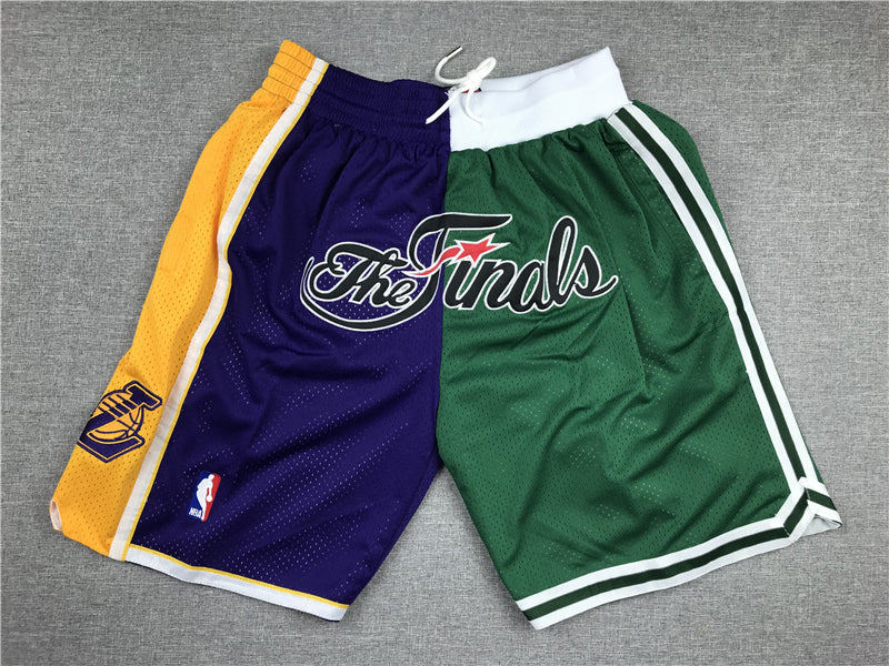 Lakers the finals green-blue-yellow shorts