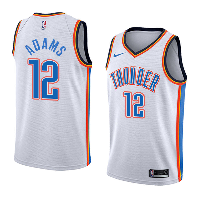 Thunder white 12 adams  jersey