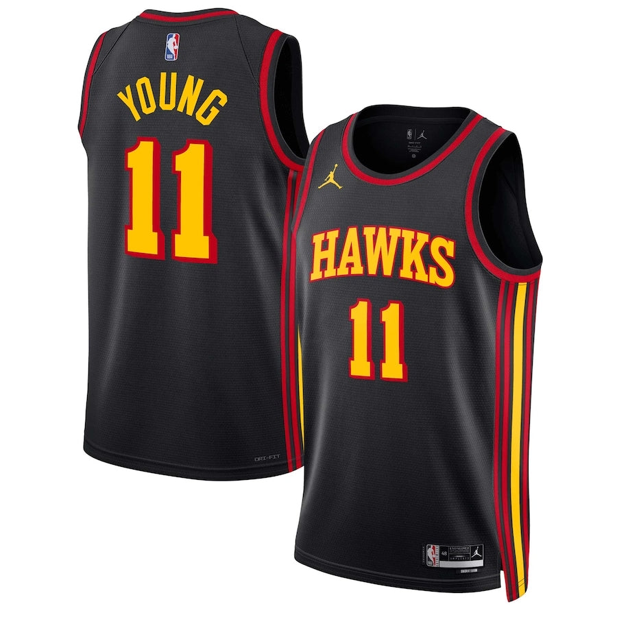 Atlanta hawks black/red jersey