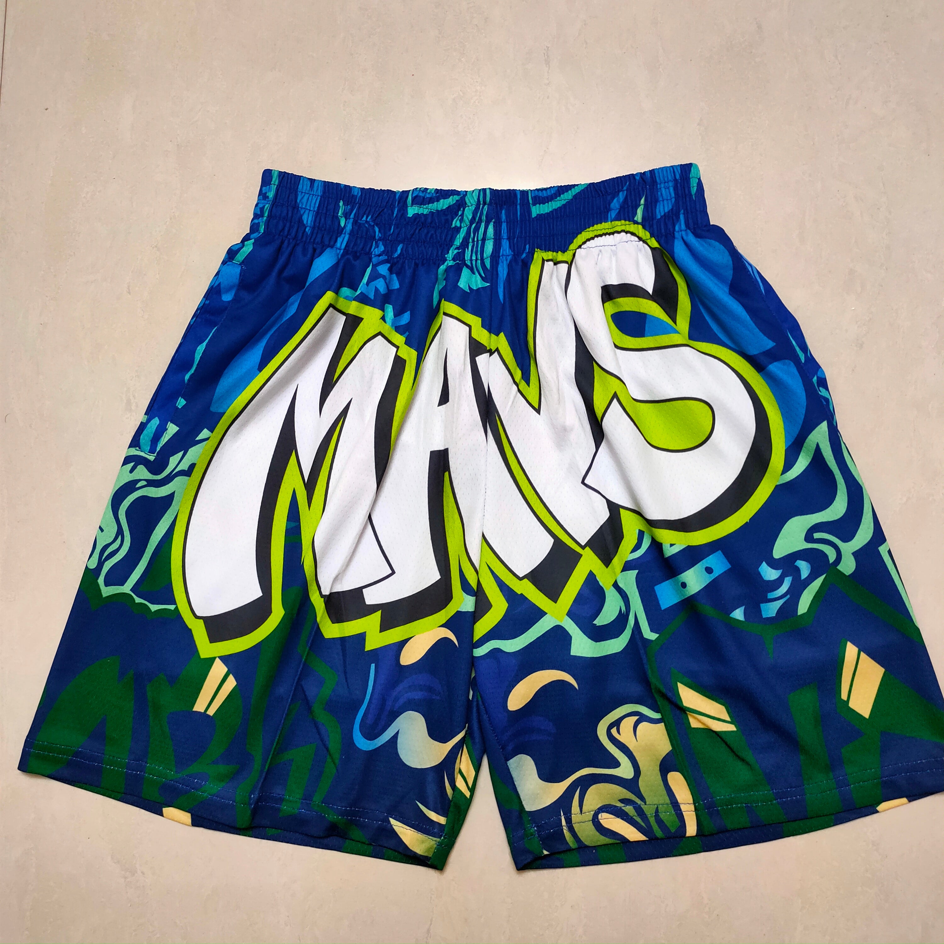 MAVS Navy blue- green shorts