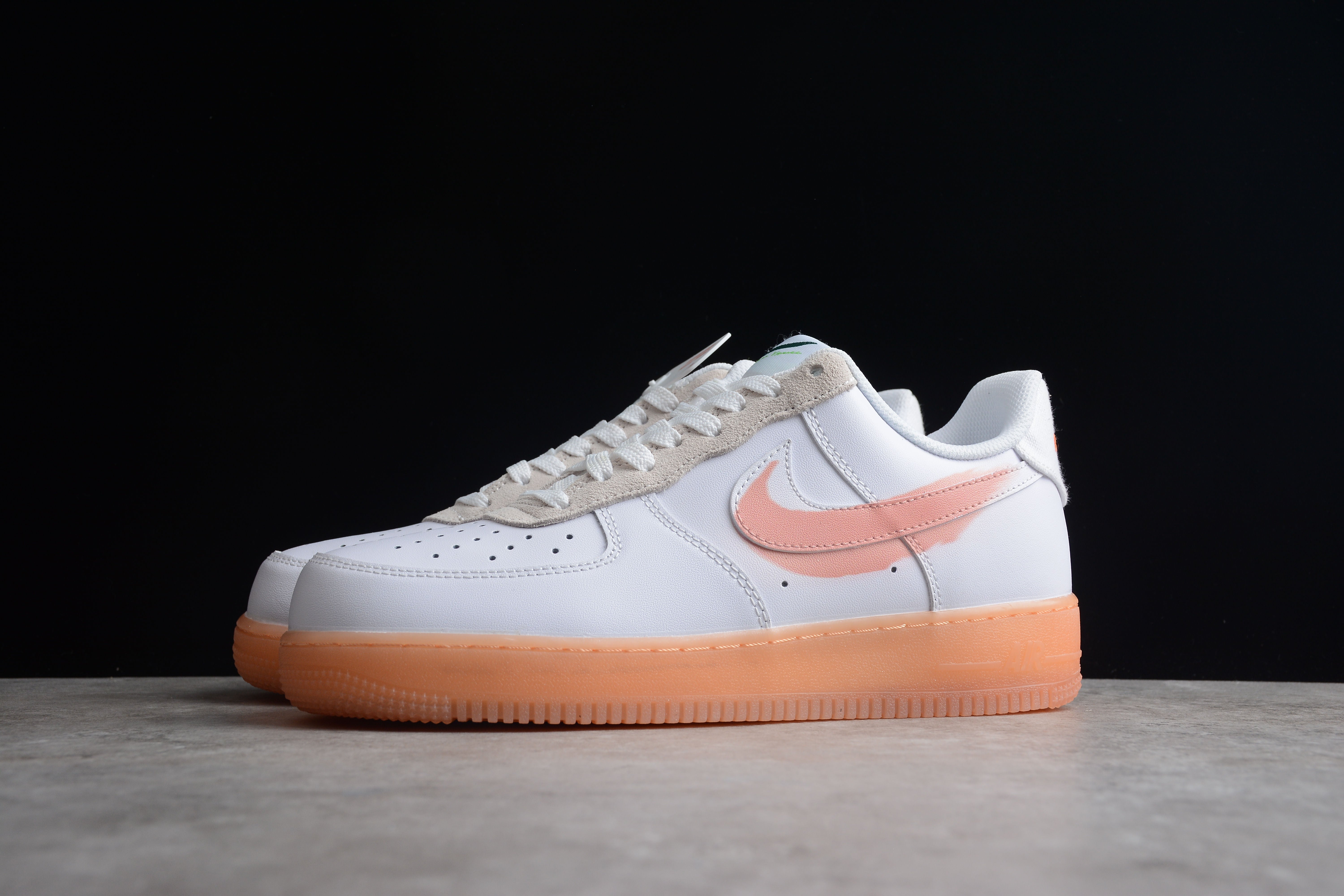 Nike airforce A1 white and orange shoes