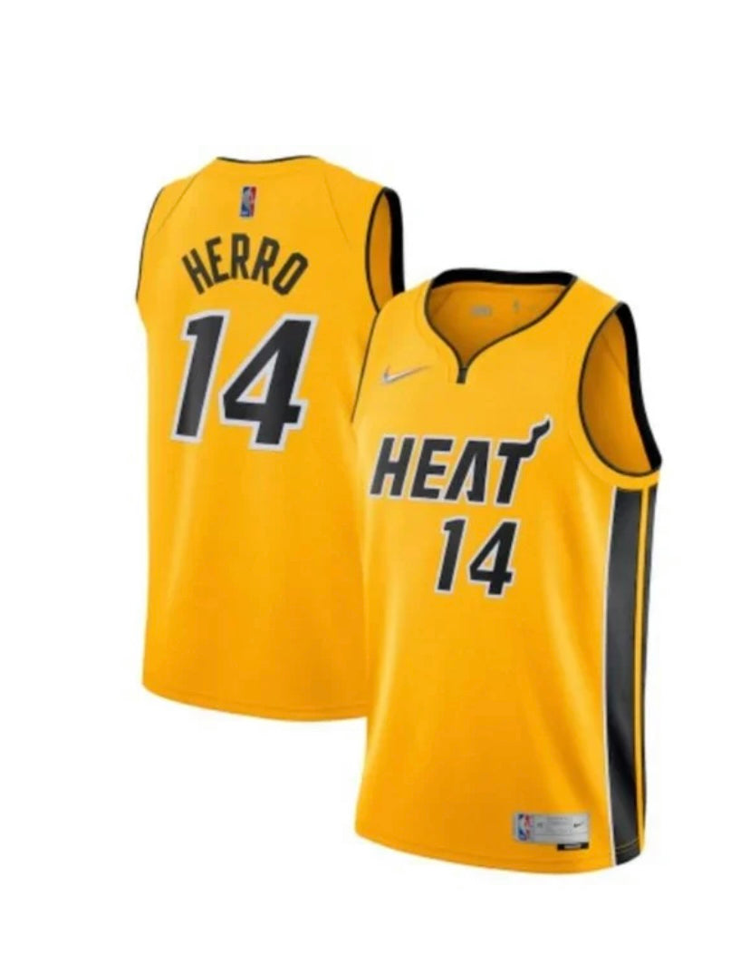 Miami heat 14 herro yellow  jersey