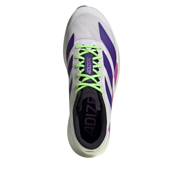 Adidas Adizero EVO SL 'White Collegiate Purple Lime Burst'