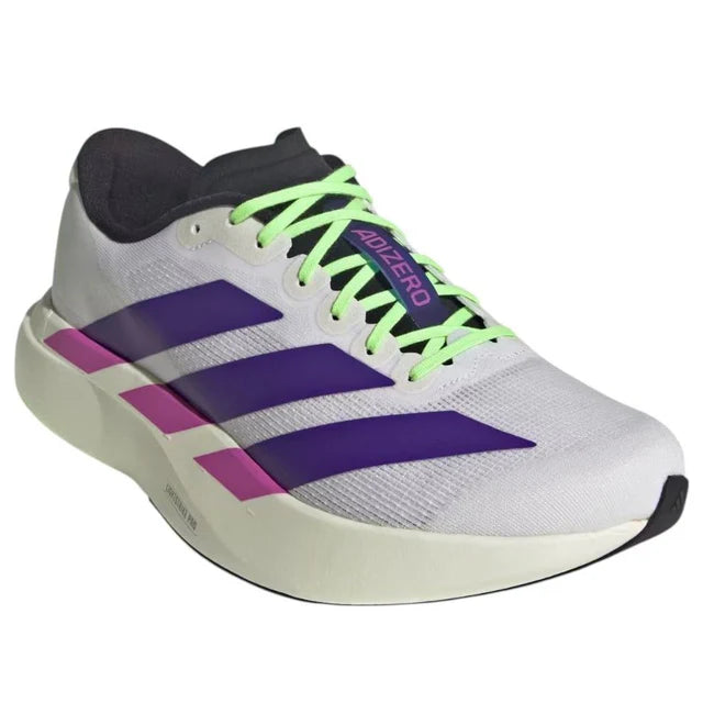 Adidas Adizero EVO SL 'White Collegiate Purple Lime Burst'