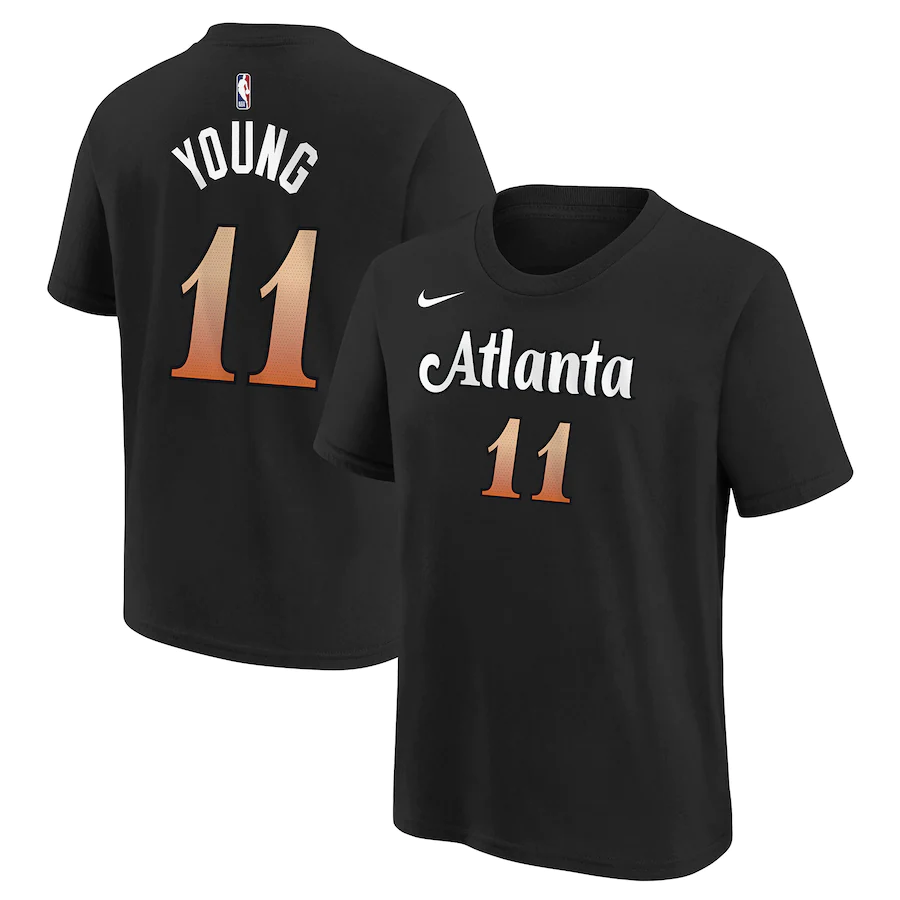 Air Jordan NBA Atlanta Hawks Statement Edition Black Gold T-Shirt ''Trae Young''