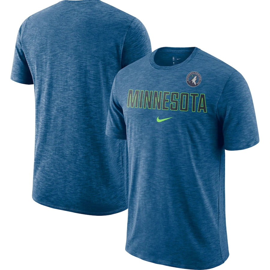 Nike Minnesota Timberwolves Heathered Blue Essential Facility Slub Performance T-Shirt