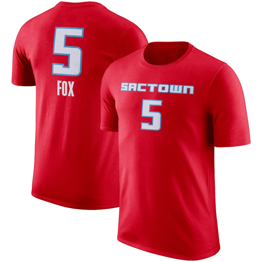Men's Nike Richaun Holmes Red Sacramento Kings Name & Number Performance T-Shirt