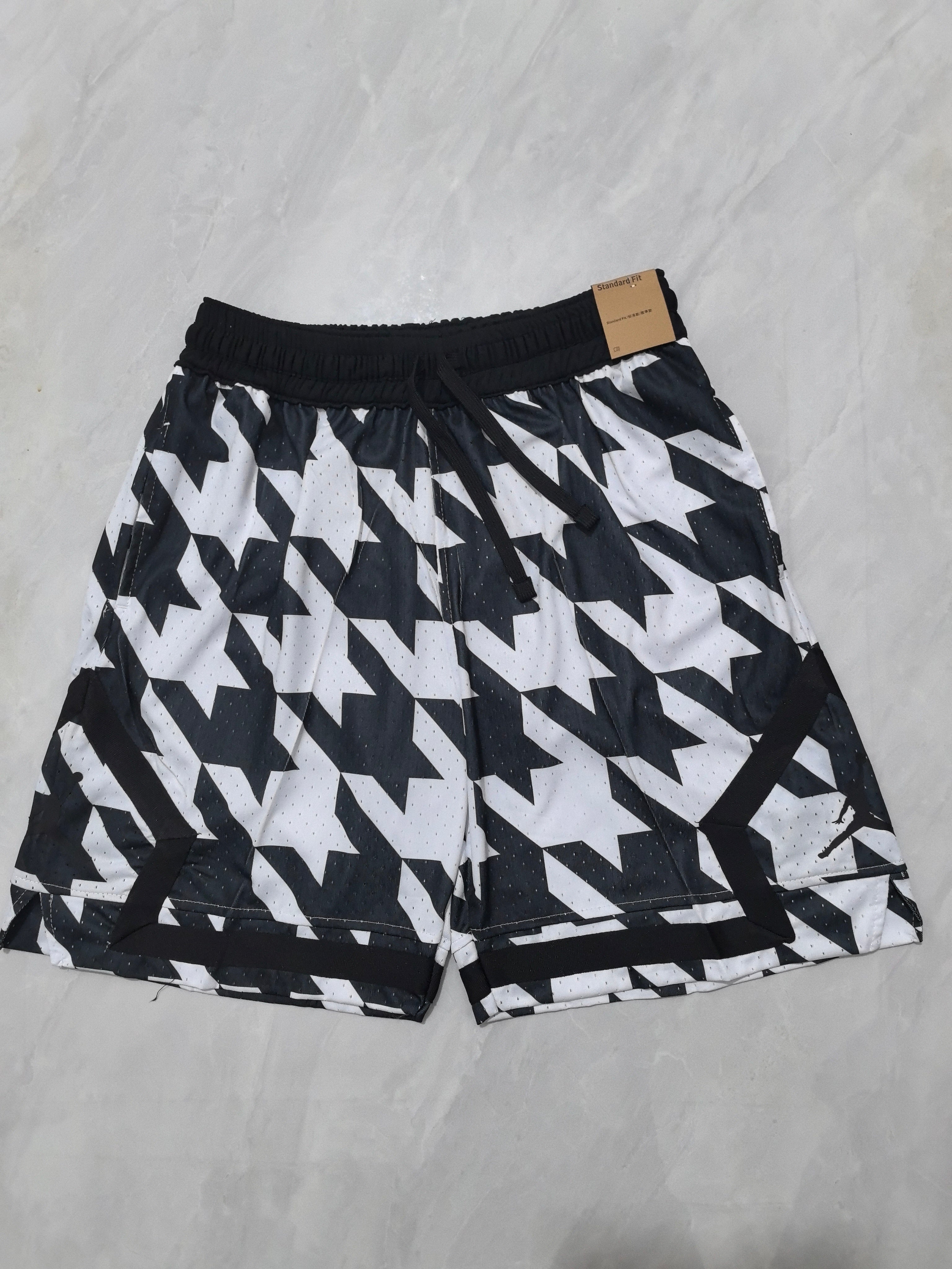 Jordan B-3 houndstooth white basketball shorts