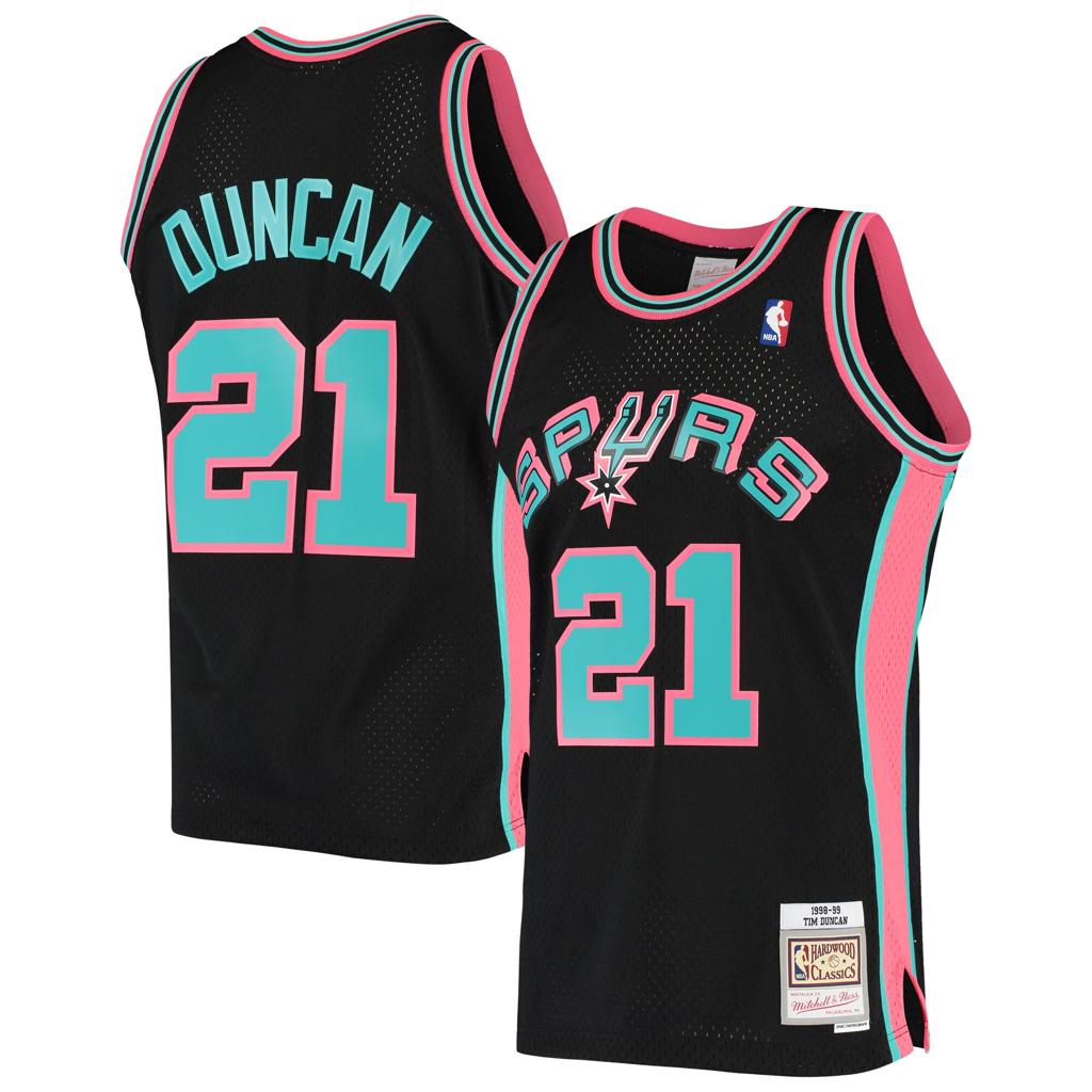 Maillot rétro San Antonio Spurs 21 noir/rose