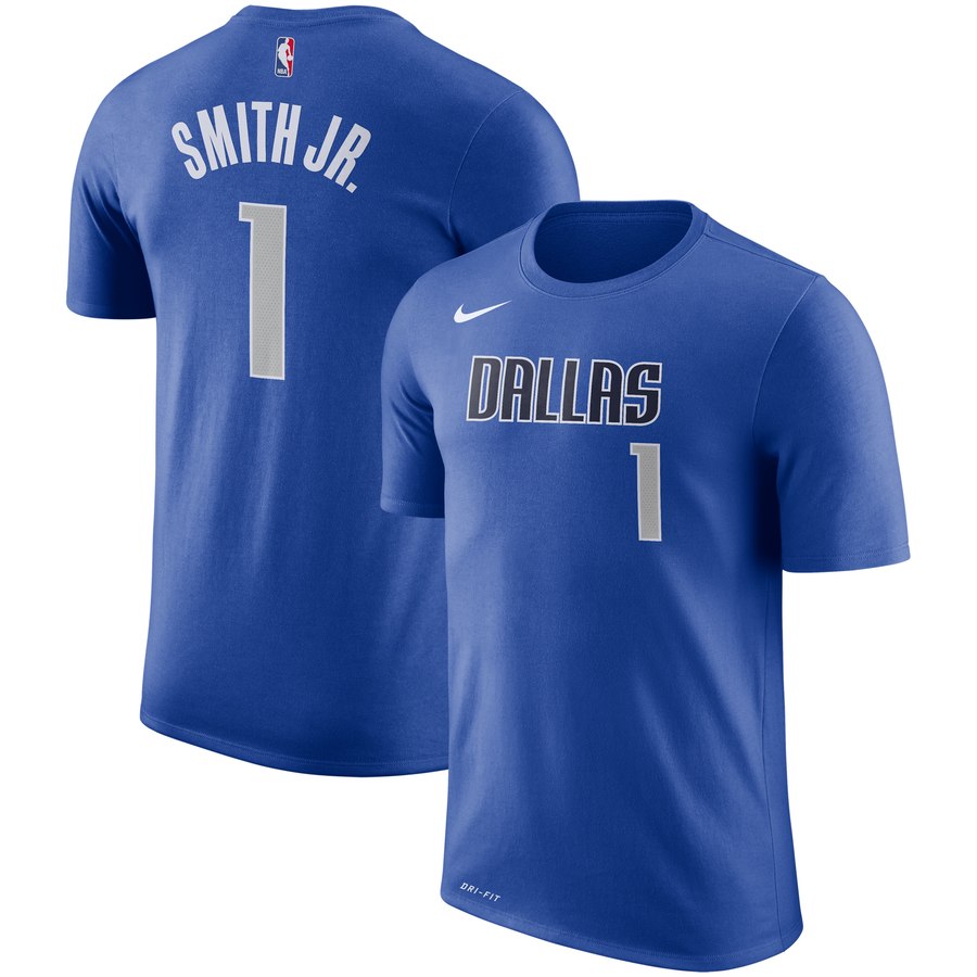 Men's Nike T-shirt NBA Basketball Sports Short Sleeve  Blue Dallas #1