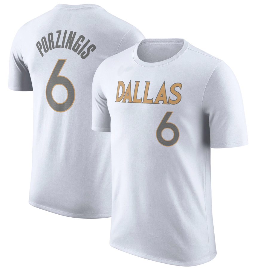 Men's Nike T-shirt NBA Basketball Sports Short Sleeve  White Dallas #6