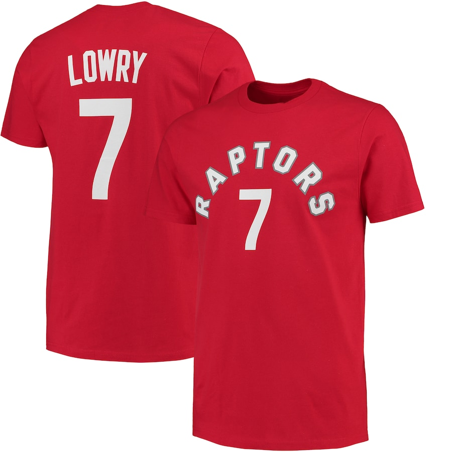 Nike T-shirt Kyle Lowry Toronto Raptors RED Player Name & Number Performance T-Shirt #7