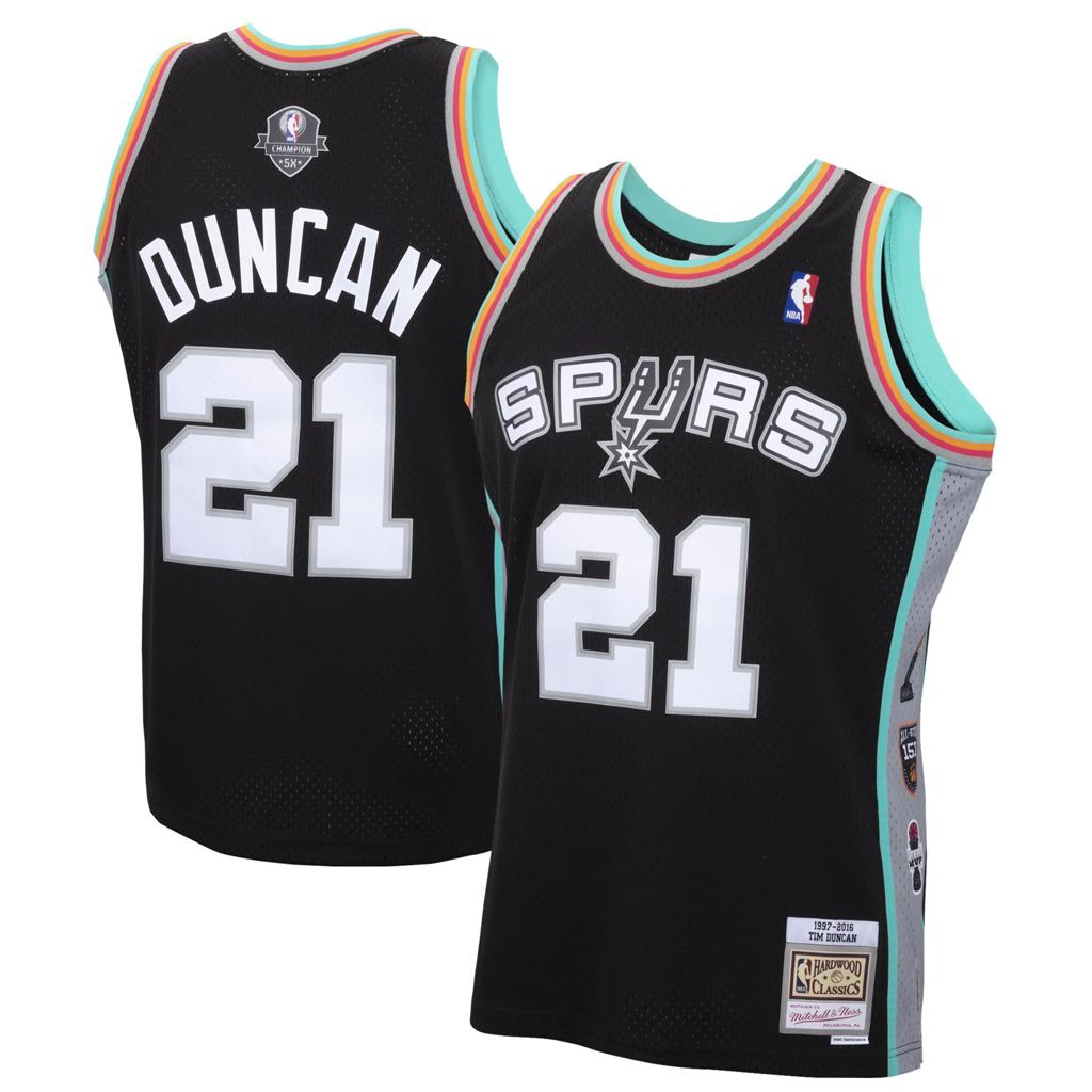 Retro San antonio spurs 21 black duncan jersey