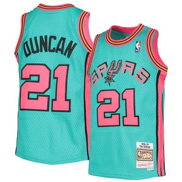 Retro San antonio spurs 21 green duncan jersey