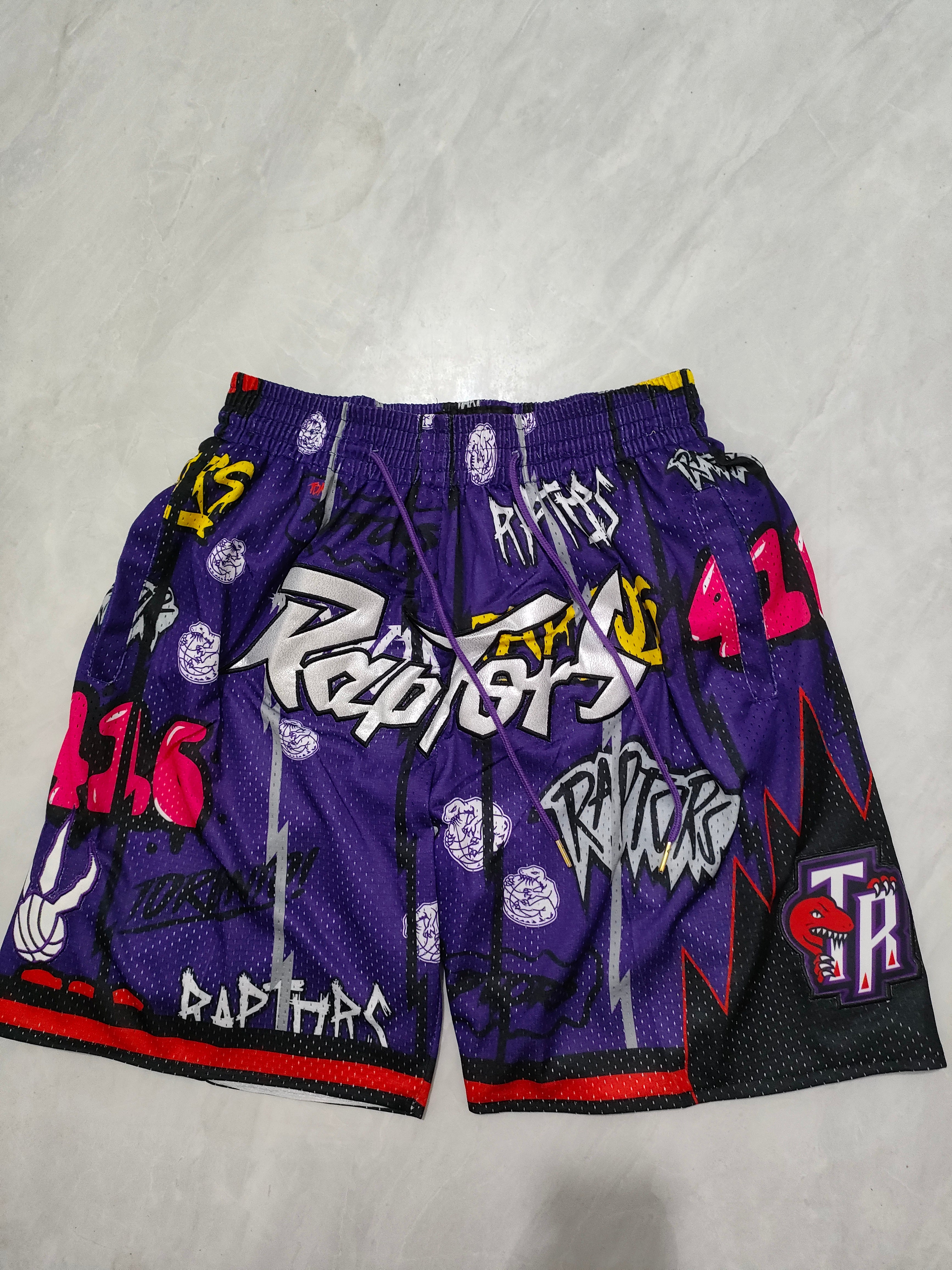 Raptors purple graffiti pocket shorts