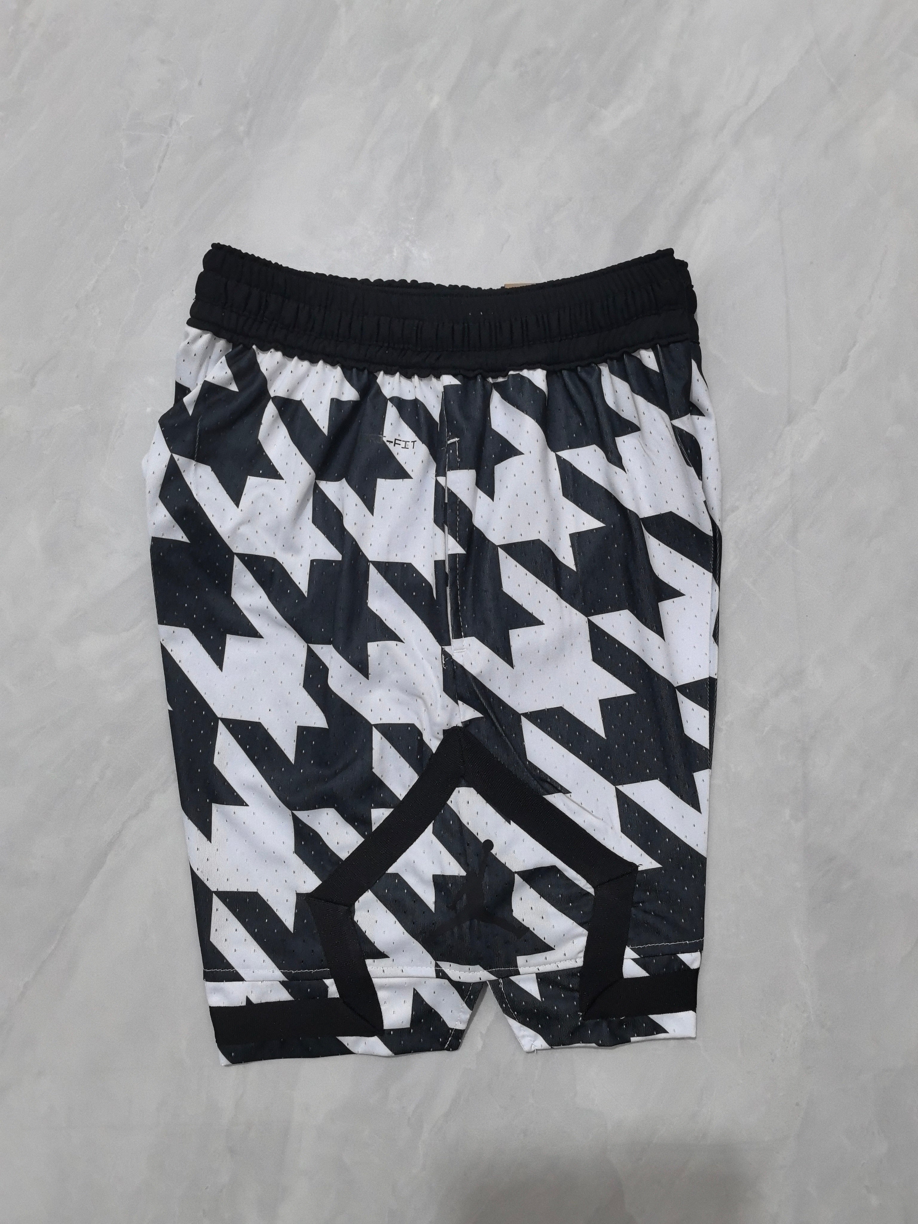 Jordan B-3 houndstooth white basketball shorts