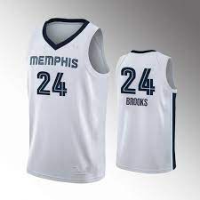 Memphis grizzlies 24 brooks white jersey