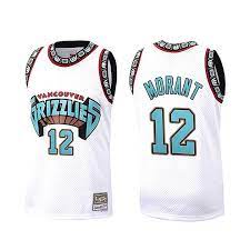 Maillot rétro Memphis Grizzlies 12 Morant blanc