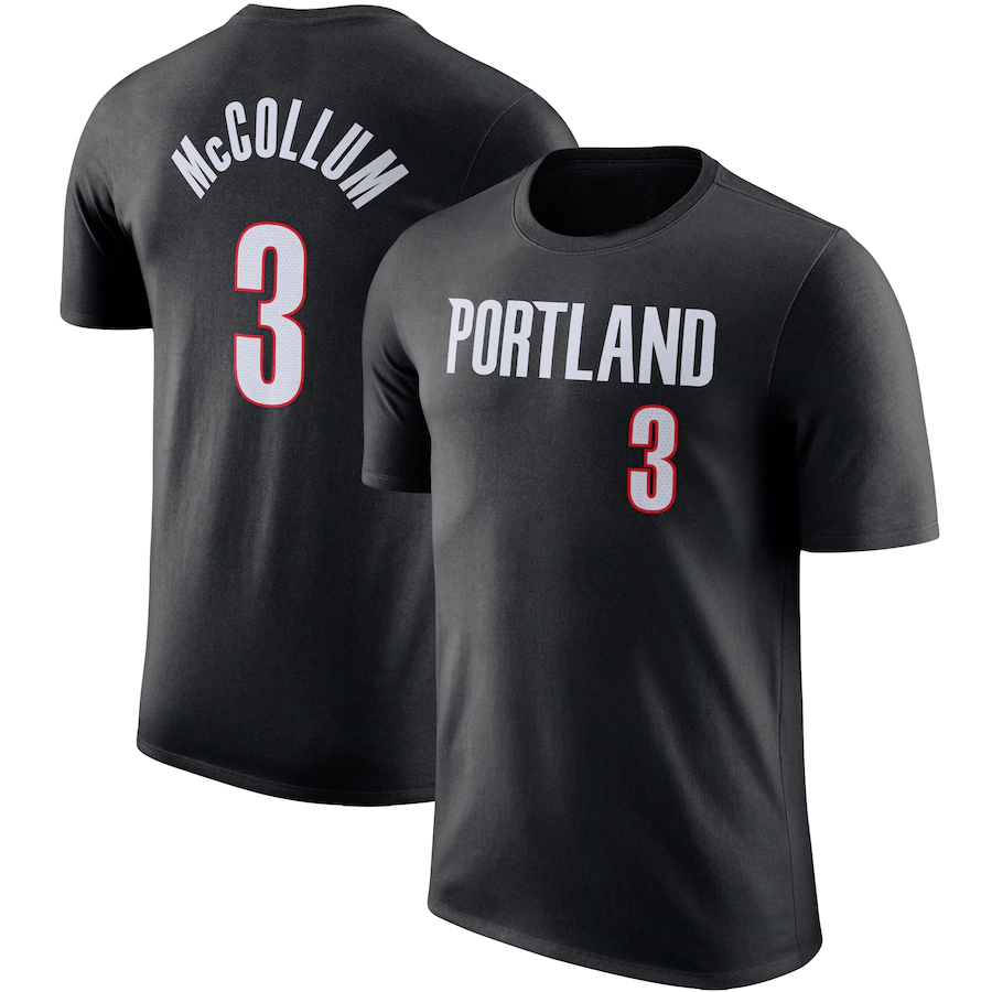 Men's Portland Trail Blazers Damian Lillard Nike Black Player Name & Number Performance T-Shirt #3