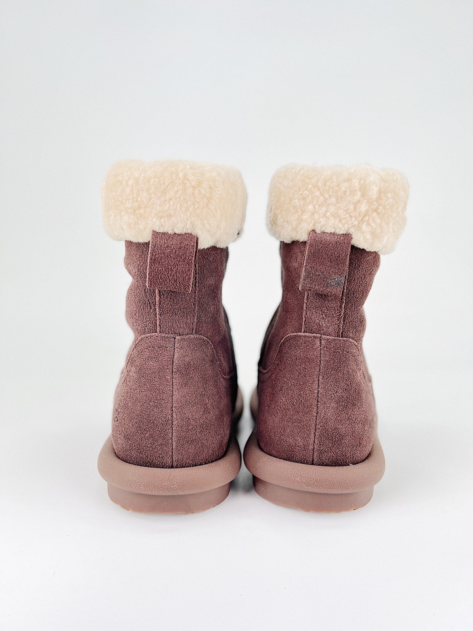 UGG versatile single product curly thin-soled boots  wine