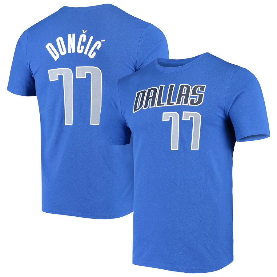 Men's Nike T-shirt NBA Basketball Sports Short Sleeve  Blue Dallas #77
