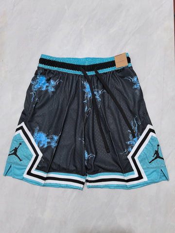 Jordan B-32 tie-dye black with Lakers basketball hoop