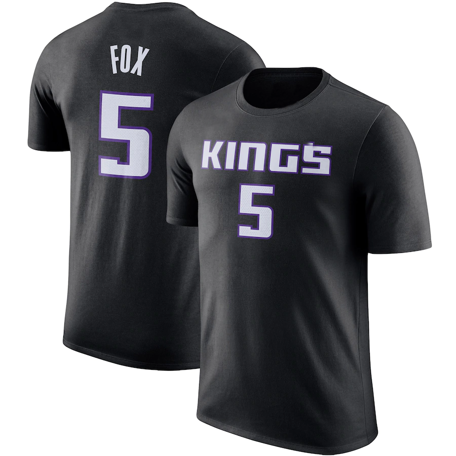 Men's Nike Richaun Holmes Black Sacramento Kings Name & Number Performance T-Shirt