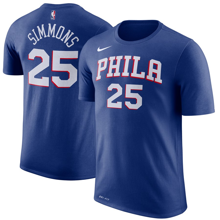 Philadelphia T-shirt 76ers Nike Ben Simmons Icon Name & Number #25 Nave T-Shirt - Youth