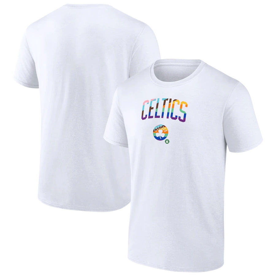 T-shirt Pride de marque fanatiques des Boston Celtics - Blanc