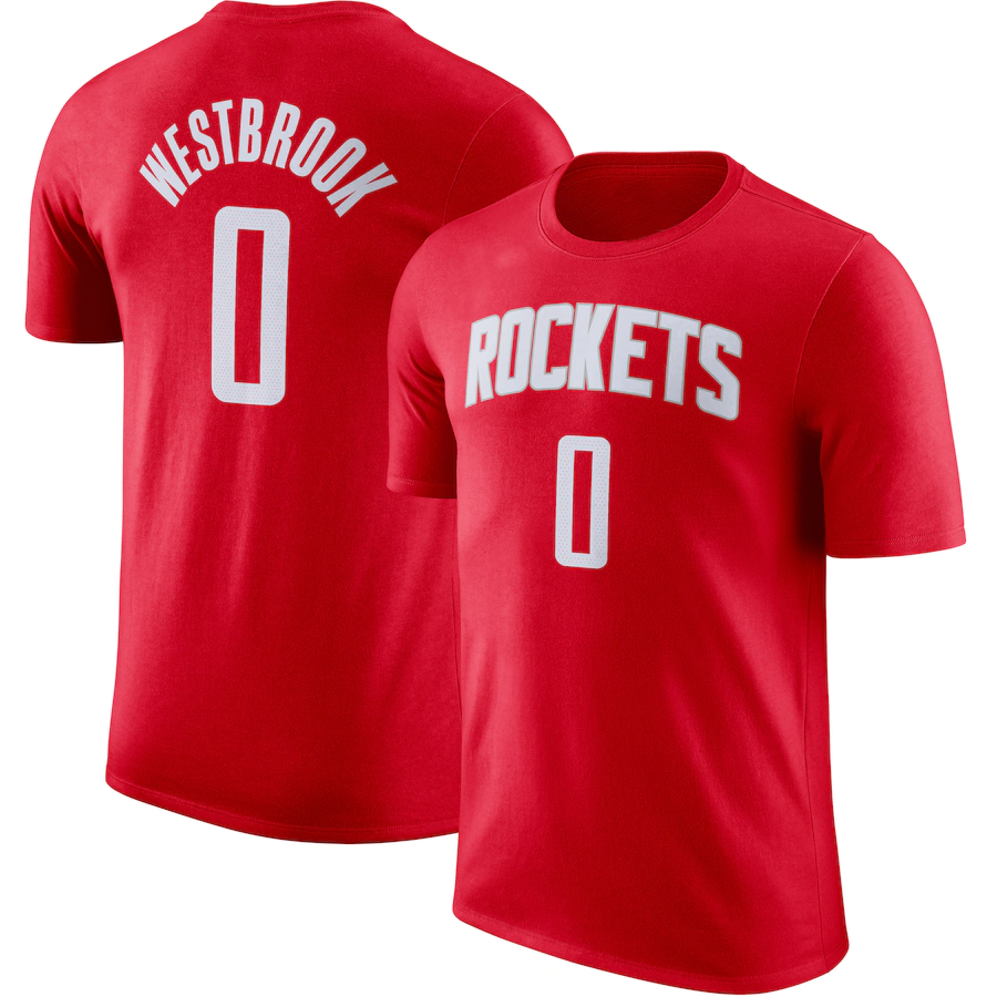Russell Westbrook Houston Rockets NBA Boys Youth 8-20 Red Name & Number Player T-Shirt