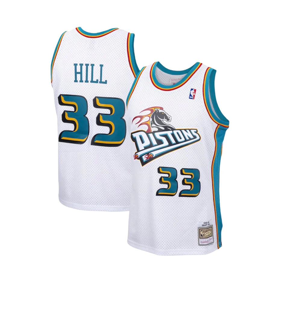 Retro Detroit pistons 33 hill white  jersey