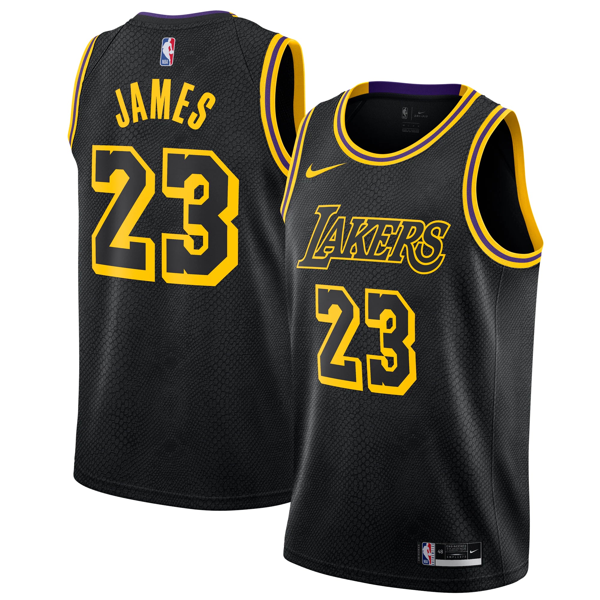 Maillot noir des Los Angeles Lakers LeBron James